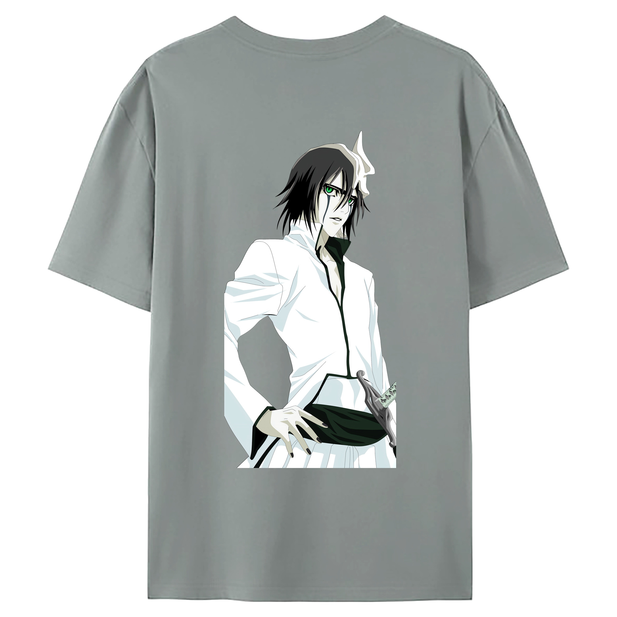 （画像用） ブリーチ ウルキオラ·シファー BLEACH Ulquiorra cifer 綿100％ メンズ半袖Tシャツ（バックプリント） 通気性